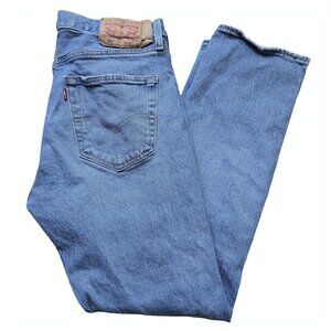Levi’s 501 Straight Leg Jeans Size 32x30  Premium Light Wash Denim Button Fly